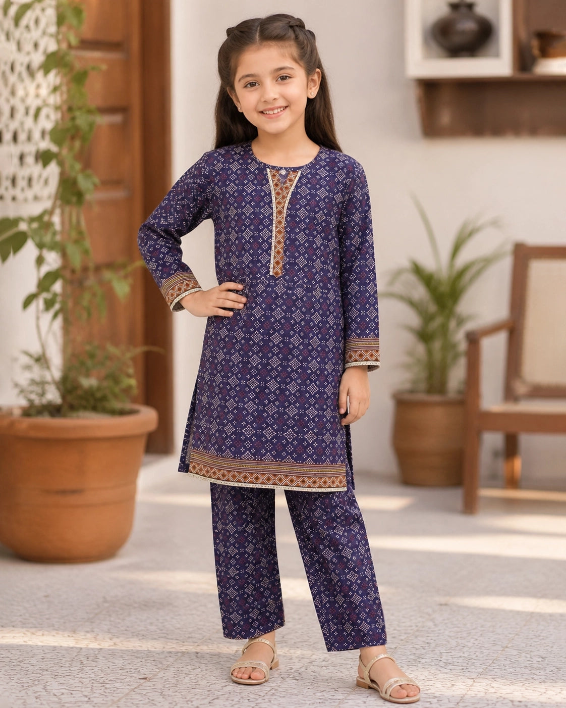 2 pc Lawn Chuniri Printed Dress