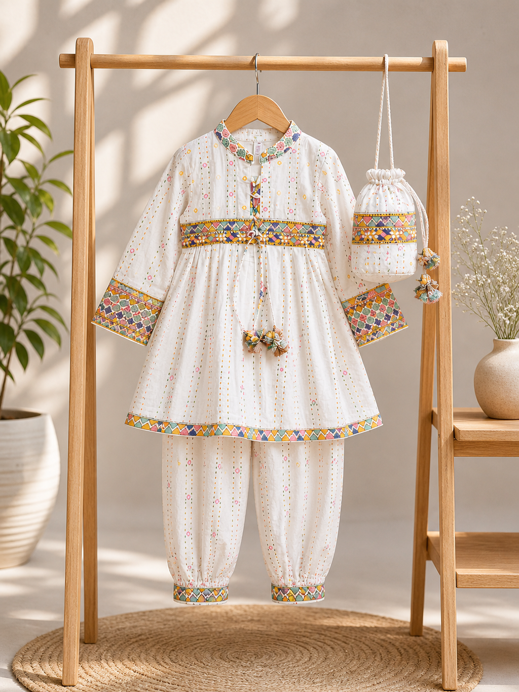Dress With Potli Bag