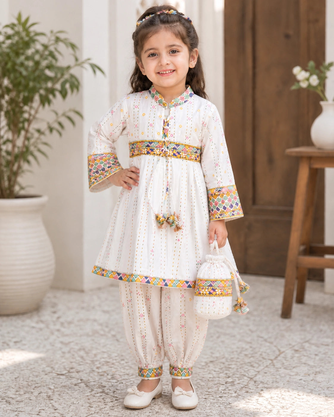 Dress With Potli Bag