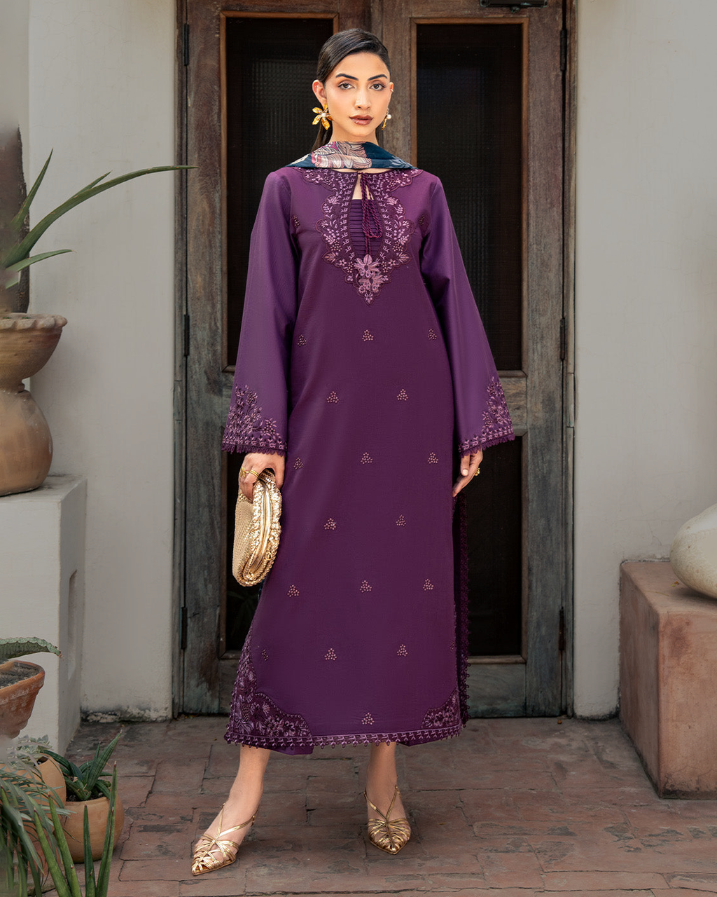 3 Piece Unstitched Embroidered Dhanak Full Procedure