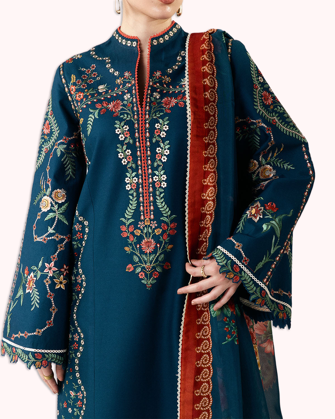 3 Piece Unstitched Embroidered Winter Dhanak Collection