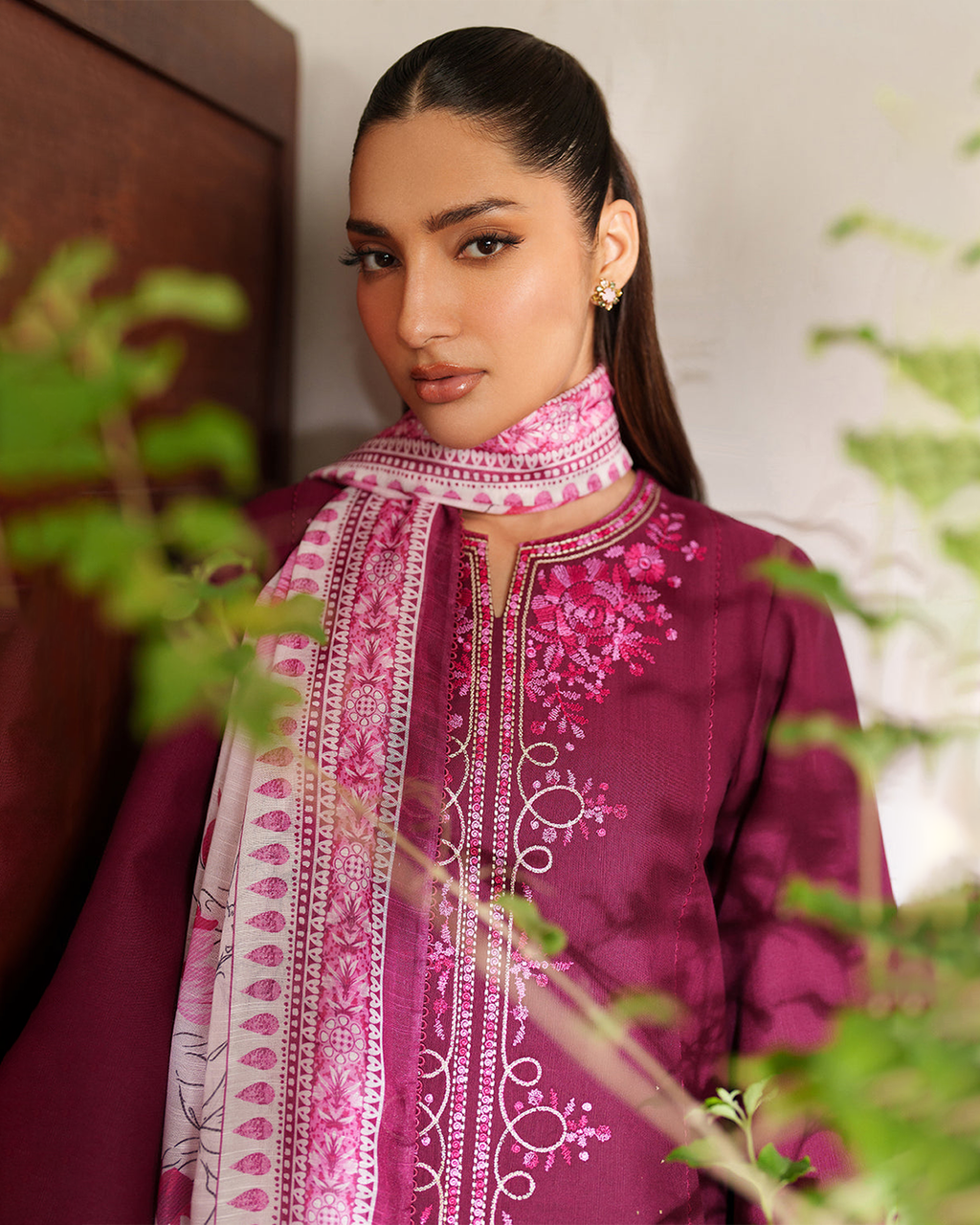 Embroidered 3 Piece Unstitched Dhanak Winter Dress