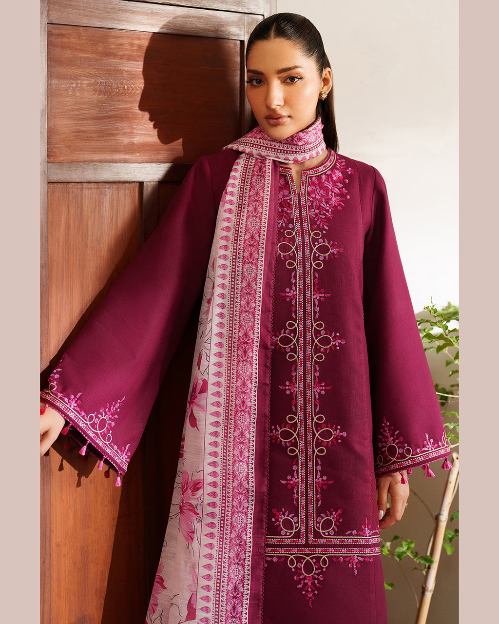 Embroidered 3 Piece Unstitched Dhanak Winter Dress