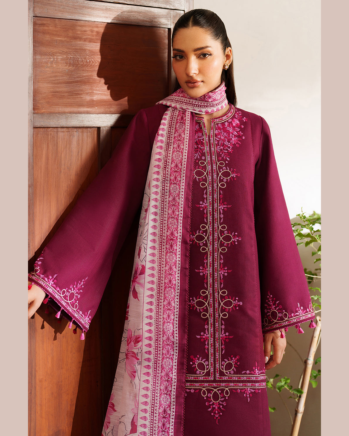 Embroidered 3 Piece Unstitched Dhanak Winter Dress
