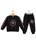 Girls 2 pc Fleece Embroided Dress