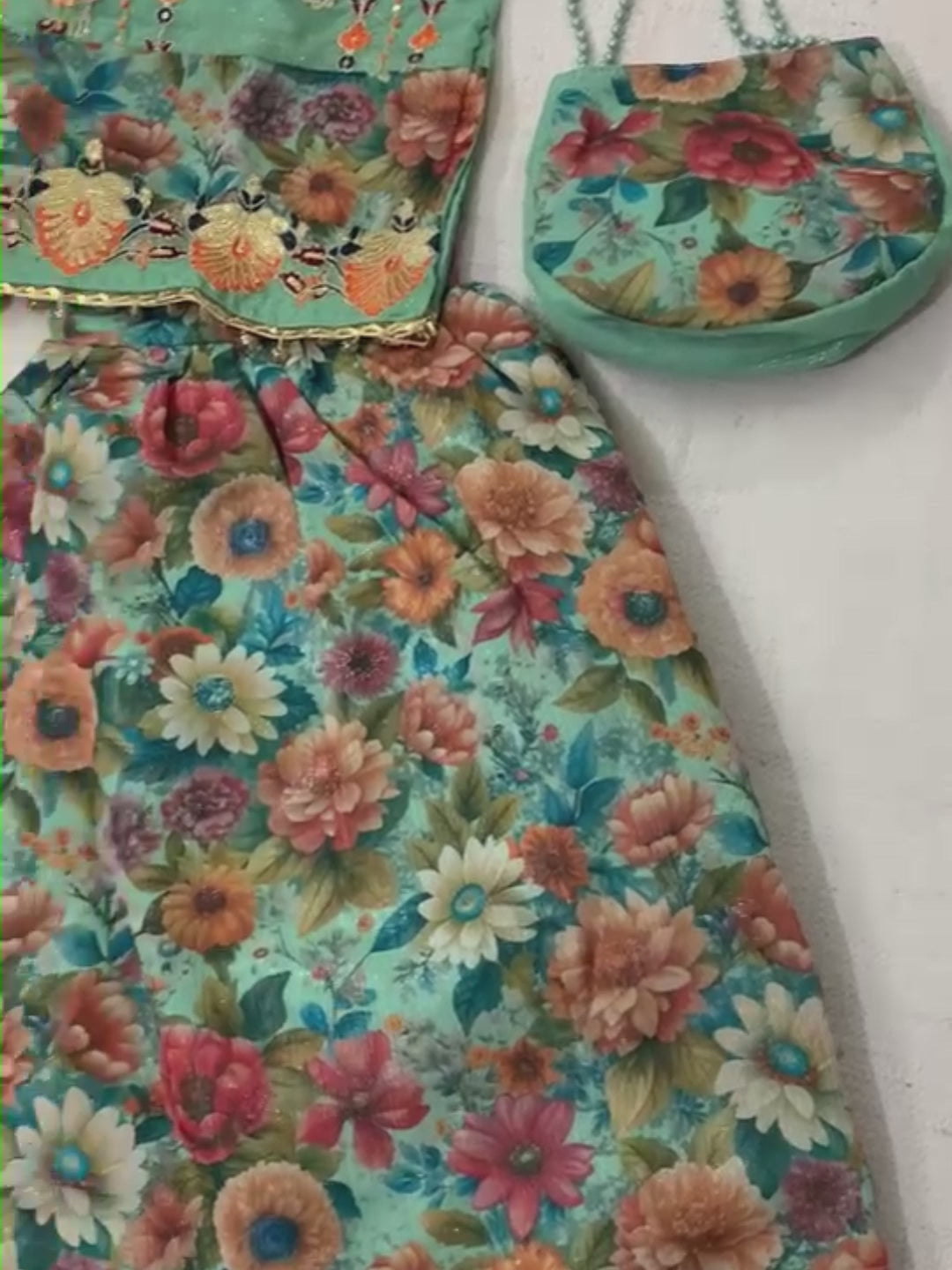 Green Multi Sharara