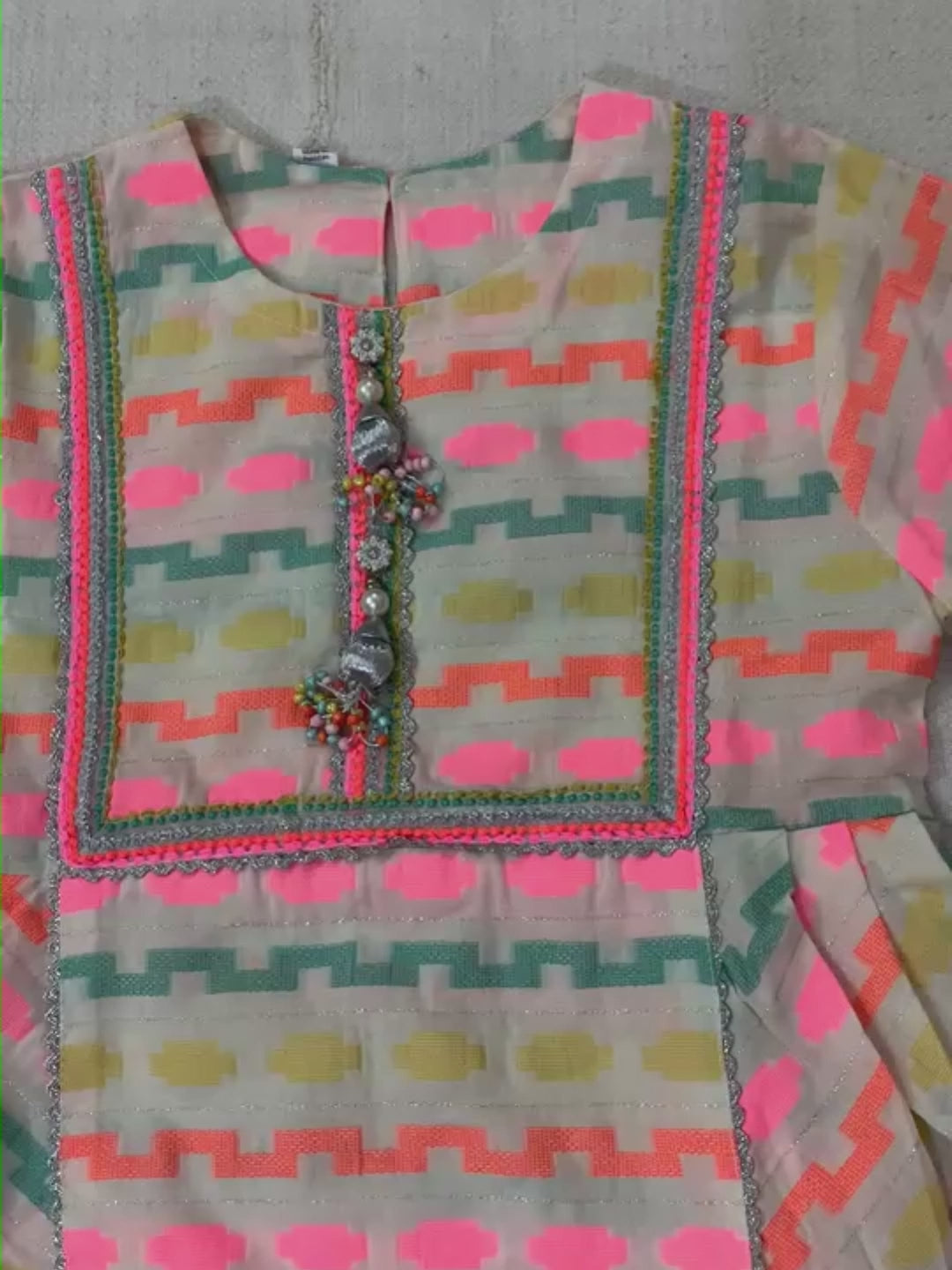 Multi Green fancy Frock